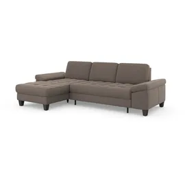 sit&more Ecksofa SIT & MORE "Westham L-Form", grau (taupe), B:275cm H:88cm T:172cm, 90% Polyester 10% Polyamid, Sofas, Ecksofa, Recamiere, mit oder ohne Bettfunktion, Bettkasten, Füße wengefarben