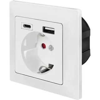 Logilink USB-Steckdose Unterputz Weiß