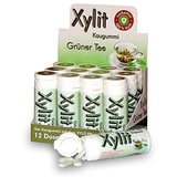 Xylit Kaugummi Grüner Tee - ohne Titandioxid, Inhalt 30 Stk, 12 Packungen