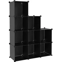 vidaXL Regalsystem mit 9 Würfeln Schwarz PP