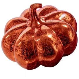 IC Home Deko-Kürbis mit 15 Lichter beleuchtet, aus robustem Kunststoff in Glas-Optik gefertigt, batteriebetrieben, Timer, ca. 17 x 16,5 cm