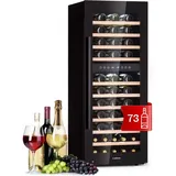 Klarstein - Weinkühlschrank Freistehend, Kleiner Getränkekühlschrank Schmal, 2 Zonen Weinkühlschrank mit Glastür, Indoor/Outdoor Beersafe,