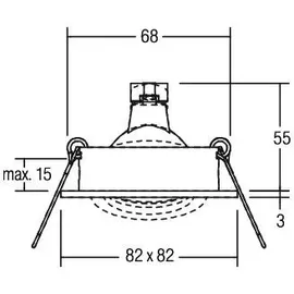 Brumberg Einbaustrahler 1 GX5,3 quadratisch schwarz Aluminium 0065.78