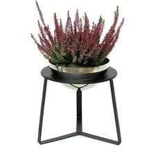 DanDiBo Ambiente Blumenhocker 27 x 27 cm Schwarz Silber