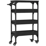 vidaXL Küchenwagen Schwarz 53x20x76 cm Holzwerkstoff