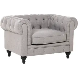 Sessel CHESTERFIELD Stoff Hellgrau