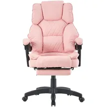 Trisens Bürostuhl mit Fußstütze und flexiblen 3-Punkt-Armlehnen Schreibtischstuhl im Lederoptik-Design - ergonomischer Bürostuhl mit einer verstellbaren Rückenlehne für gesündere Sitzhaltung