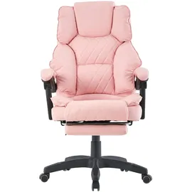 Trisens Bürostuhl mit Fußstütze und flexiblen 3-Punkt-Armlehnen Schreibtischstuhl im Lederoptik-Design - ergonomischer Bürostuhl mit einer verstellbaren Rückenlehne für gesündere Sitzhaltung