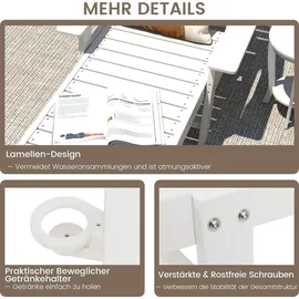 Costway Sonnenliege 4-fach verstellbar 0 x 0 x 0 cm Weiß