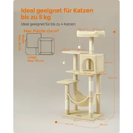 Songmics Kratzbaum 143 cm beige