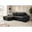 beautysofa Eckcouch Polyester mit Schlaffunktion & Bettkasten 2-Sitzer Schwarz