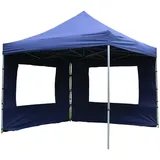 VCM PROFI Faltpavillon 3 x 3 m inkl. 2 Seitenteile Blau