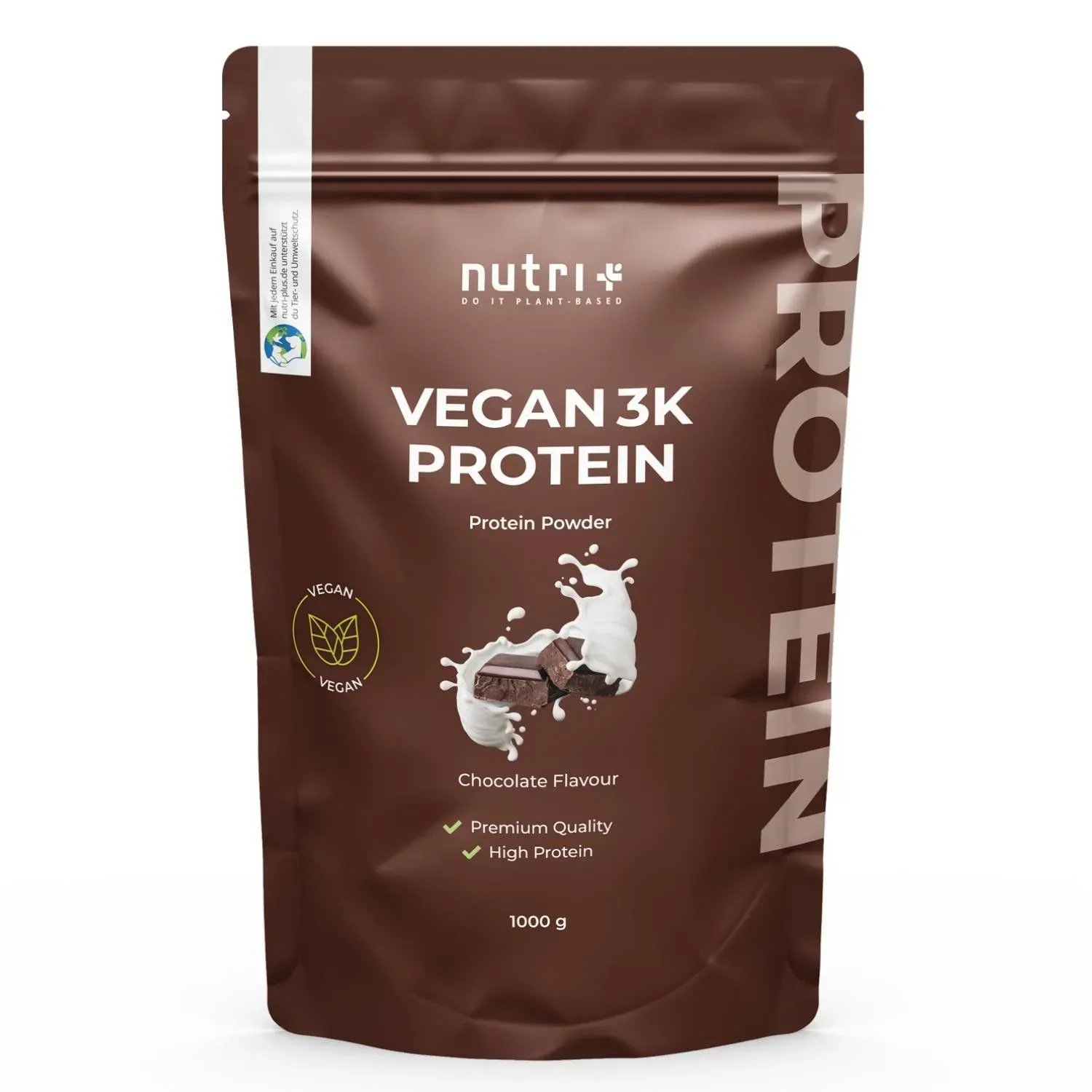 Nutri+ Veganes Proteinpulver 3k - Eiweiß Protein Pulver 1kg 1000 g