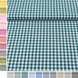 MAGAM-Stoffe Mona Vichy-Karo groß Baumwollstoff Oeko-Tex Meterware 50cm (13. Petrol)