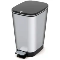 Curver Pedal-Abfalleimer 30L metallisiert Gummidichtung