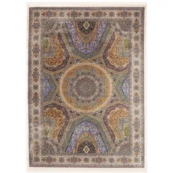 Teppich OCI DIE TEPPICHMARKE "SILK LINE SHAH ABBAS", bunt (multi), B:60cm H:5mm L:90cm, Modal, Teppiche, Wohnzimmer