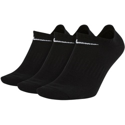 NIKE Unisex 3er Pack Sneaker Sportsocken - Everyday, Lightweight No Show, einfarbig Schwarz 42-46