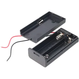 AccuCell Batteriehalter für 2x Mignon AA mit An/Aus Schalter Schwarz