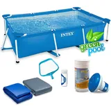 6 in1 Set Green Pool Frame Pool Gartenpool Schwimmbecken 260 x 160 x 65 cm Intex