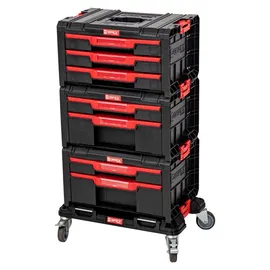 QBRICK System PRO Drawer Workshop Set 1 2.0 + 2x Drawer 2 Toolbox + 1x Drawer 3 Toolbox + Rollbrett