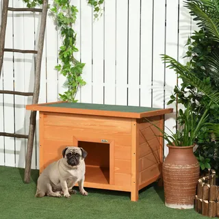 PawHut Hundehütte Hundehöhle Hütte für Hunde Katzen Dach Tannenholz 85x58x58cm