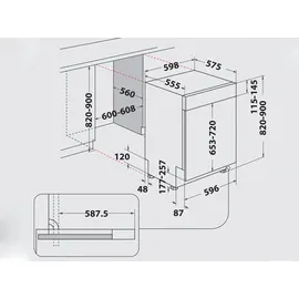 Bauknecht BKBC 3C26 X Einbau-Geschirrspüler (teilintegrierbar, 598 mm breit, Edelstahl)