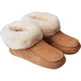 Fellhof Hüttenpatschen hellbraun Innenmaterial: 100% Lammfell mit Ledersohle 1 St