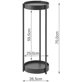 Yamazaki Tower Pflanzen-Ständer 26 x 70 x 26 cm Schwarz