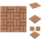 Fußböden & Teppichböden - Living Terrassenfliesen 11 Stück Wpc 30 X 30 Cm 1 Qm Teakholzfarbe