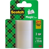 Scotch Magic 810, unsichtbar, Vorteilspack 19 mm x 15 m matt/unsichtbar