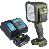 Makita DML 812 ST1 Akku Handstrahler 18 V 1250 lm LED Olive Grün Outdoor Adventure Sonderedition + 1x Akku 5,0 Ah + Ladegerät