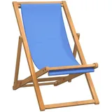 vidaXL Liegestuhl Teak 56x105x96 cm Blau