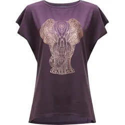 Yoga T-Shirt Batwing Elephant Yoga Damen Violett YOGISTAR Groß