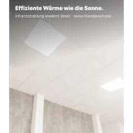 Viesta Viesta® CF Infrarotheizung 60×60 cm 360 W mit Thermostat – Carbon Crystal Heizpaneel für Wand, Decke – Kassettendecken – Weiß