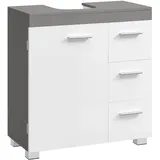 VASAGLE Waschbeckenunterschrank 3 große Schubladen 30 x 60 x 64 cm wolkenweiß-zementgrau