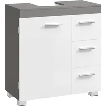 VASAGLE Waschbeckenunterschrank 3 große Schubladen 30 x 60 x 64 cm wolkenweiß-zementgrau