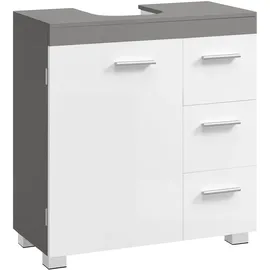 VASAGLE Waschbeckenunterschrank 3 große Schubladen 30 x 60 x 64 cm wolkenweiß-zementgrau