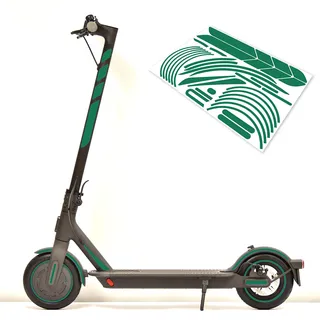 m2medien Aufkleber-Set (30-teilig) Sticker-Set auf 35x24cm Bogen geeignet für Xiaomi Mi Scooter 1S Pro 2 E-Scooter (Grün Reflektierend)