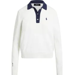 RALPH LAUREN Polo Cotton Blend langarm weiß - S