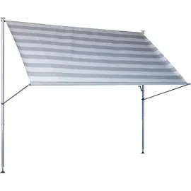 Angerer Klemmmarkise Premium Streifen 150 x 170 cm hellgrau/weiß