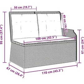vidaXL Gartenbank 1-tlg Schwarz