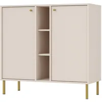 Selsey Oktio - Sideboard 2-türig Mit Regalen, Sandbeige 100