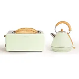 CREATE/PACK TOAST RETRO XL + KETTLE RETRO L/Toaster Pastellgrün mit Wasserkocher Pastellgrün/Wasserkocher 1,7 L