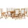 vidaXL Garten Essgruppe 7 pcs Cremeweiß Akazie Massivholz