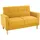 miliboo Skandinavisches Sofa 2-Sitzer mit Samteffekt in Senfgelb Moon