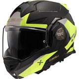 LS2 Klapphelm Motorrad ADVANT X Oblivion Matt Black H-V Yellow, S