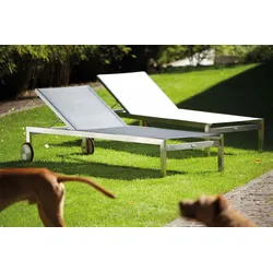 Sonnenliege Luxury aus Edelstahl, Weiß