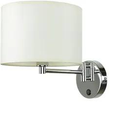 Licht-Erlebnisse Wandleuchte HOTEL drehbar E14 max. 60W Chrom Ecru LE50812