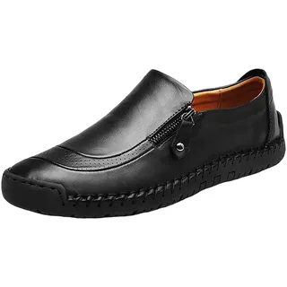 Anzugschuhe Herren, Mokassins Herren Loafers Business Schuhe Slip On Herrenschuhe Weichen Sohle Lederschuhe Derbys Oxford Leder Fahrschuhe Fashion Arbeitsschuhe Flache Barfußschuhe Ohne Schnürsenkel - 44 EU