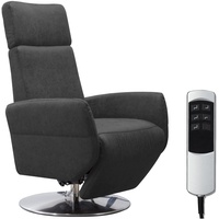 Cavadore TV-Sessel Cobra / Fernsehsessel mit 2 E-Motoren und Akku / Relaxfunktion, Liegefunktion / Ergonomie L / 71 x 112 x 82 / Lederoptik Anthrazit
